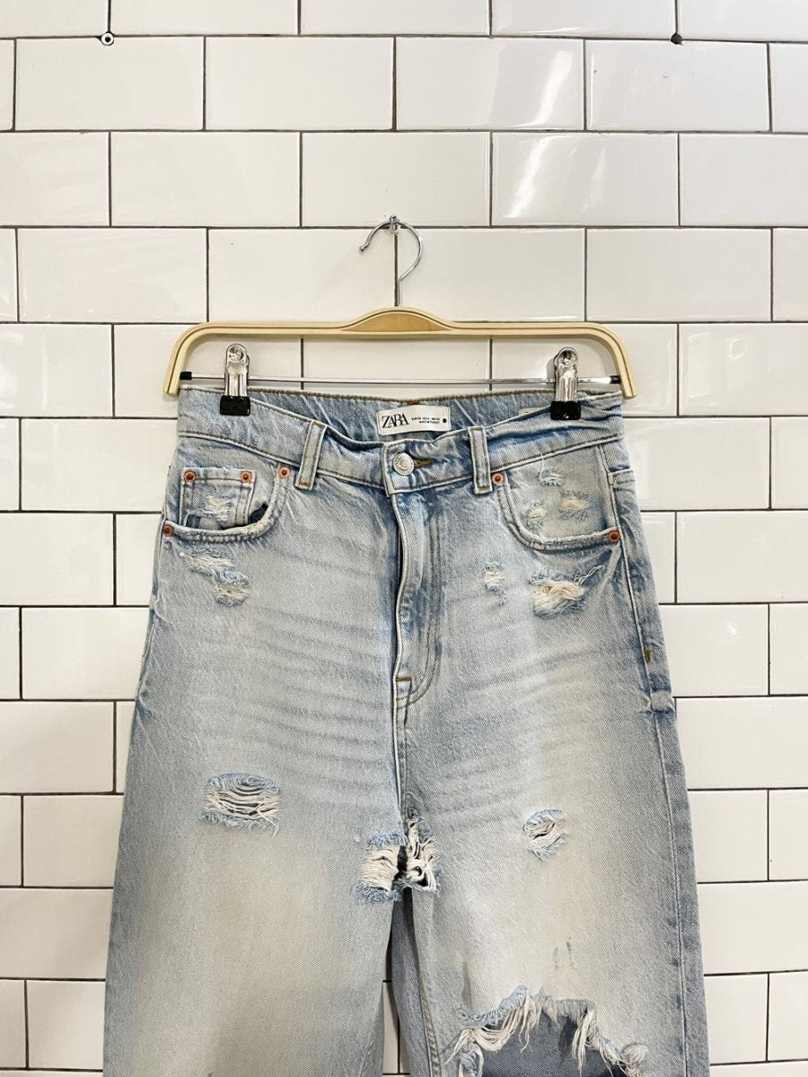 zara high rise distressed wide leg jean - good market thrift store