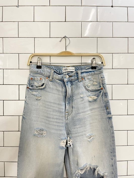 zara high rise distressed wide leg jean - good market thrift store