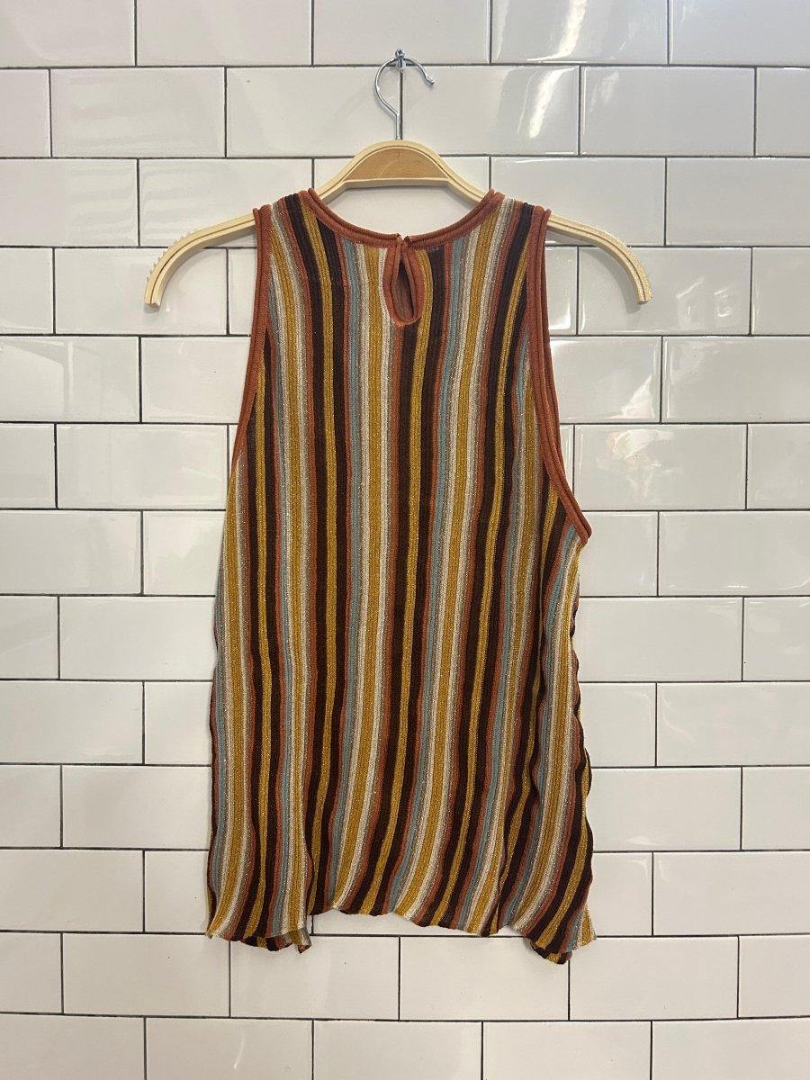 zara retro ribbed mesh knit sleeveless top - good market thrift store