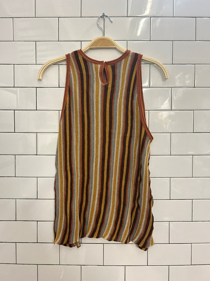 zara retro ribbed mesh knit sleeveless top - good market thrift store