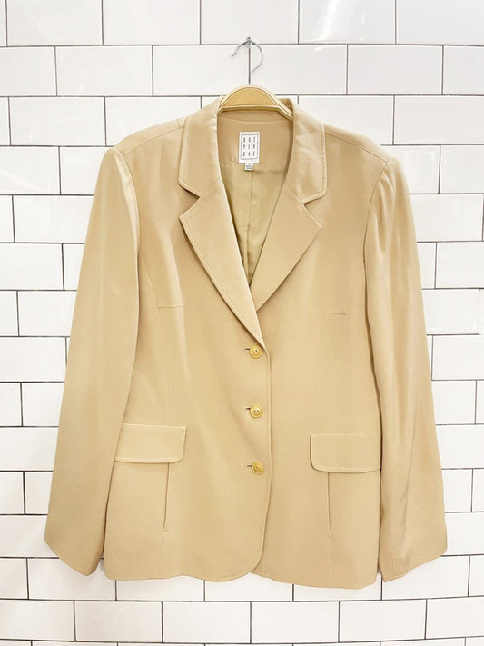 vintage 00s dué per dué 100% silk minimal blazer - good market thrift store