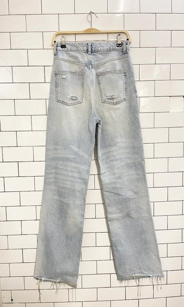 zara high rise distressed wide leg jean - good market thrift store