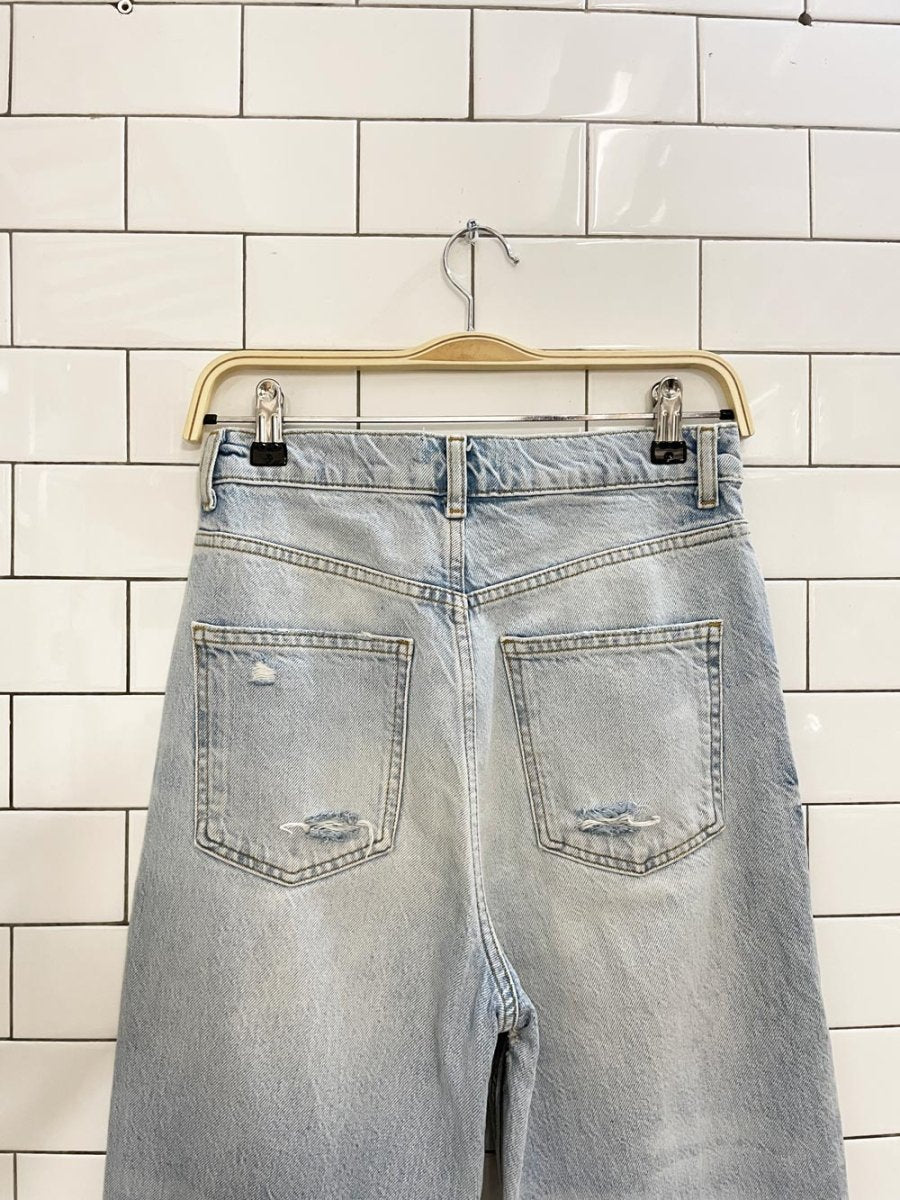 zara high rise distressed wide leg jean - good market thrift store