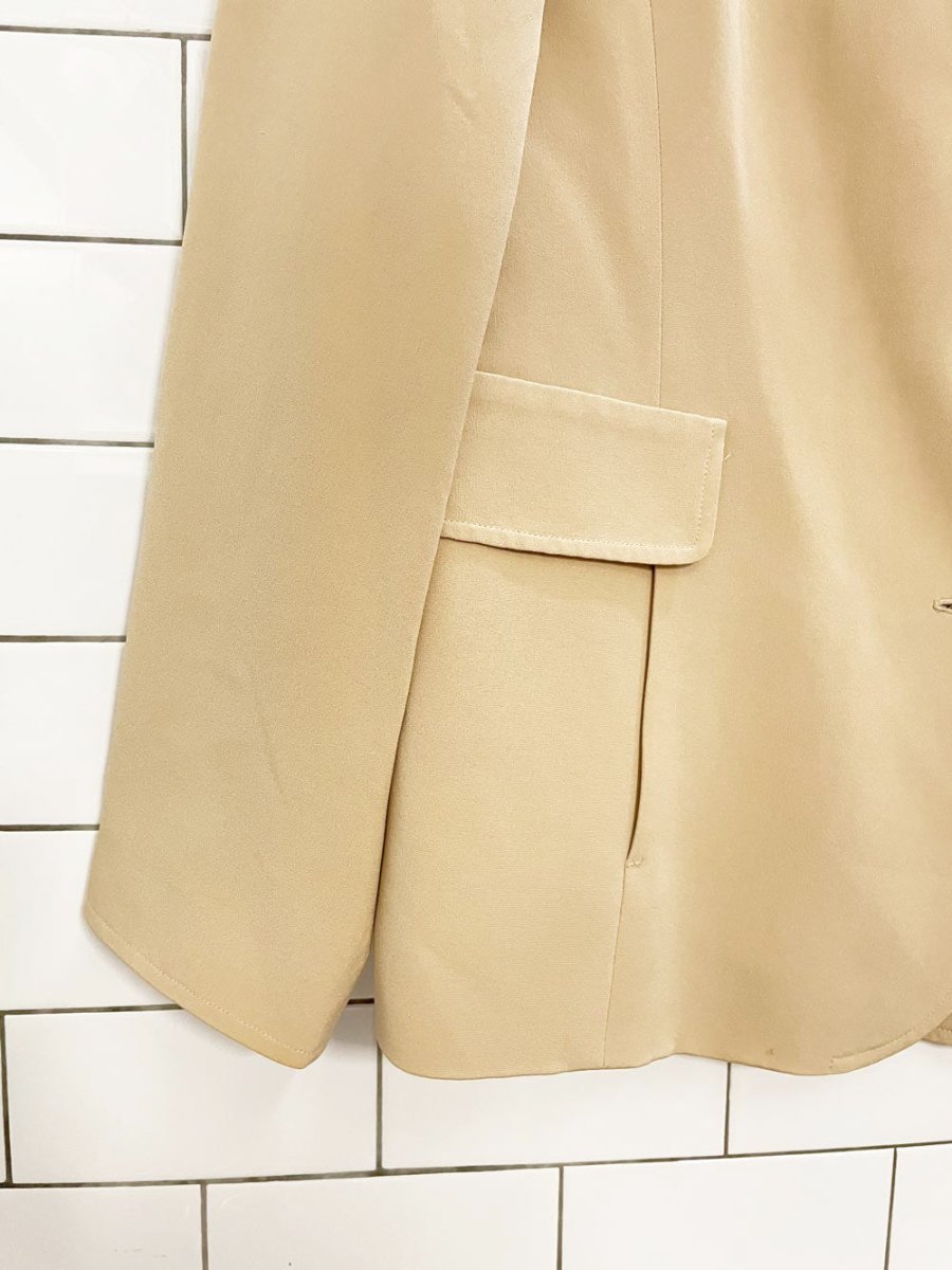 vintage 00s dué per dué 100% silk minimal blazer - good market thrift store