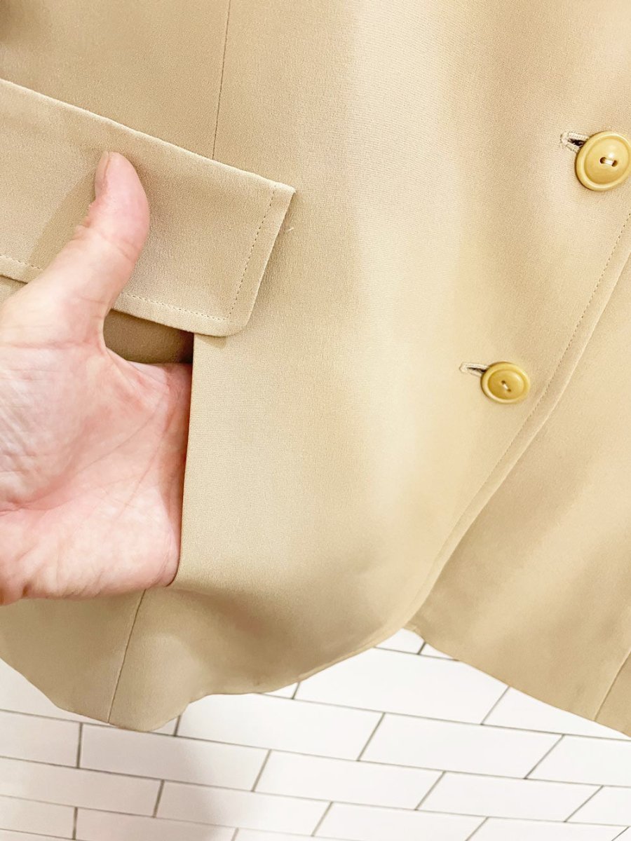 vintage 00s dué per dué 100% silk minimal blazer - good market thrift store
