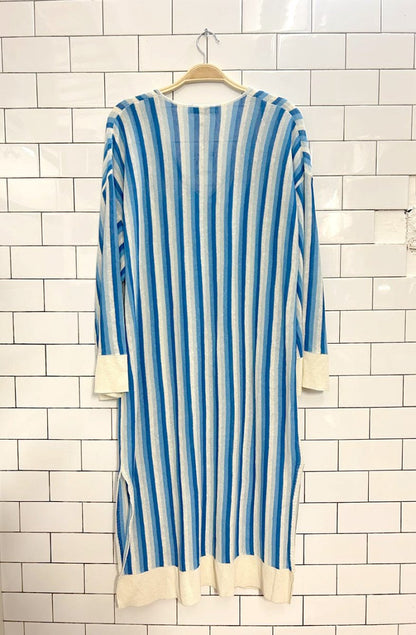 nwt zara linen oversized striped knit midi dress - good market thrift store