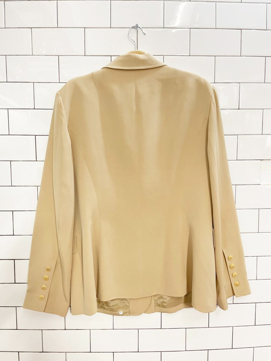 vintage 00s dué per dué 100% silk minimal blazer - good market thrift store