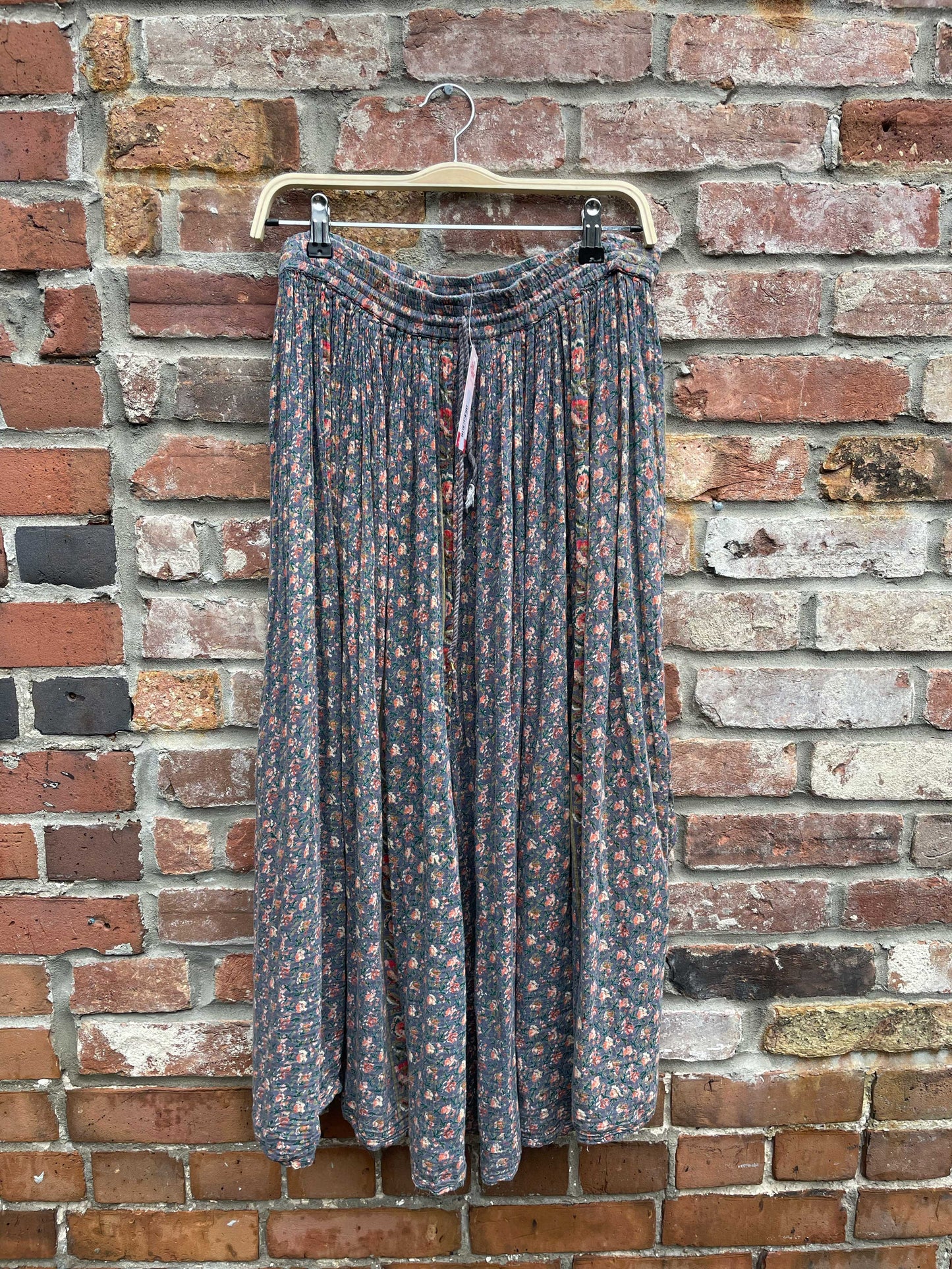 vintage papillion floral boho flowy midi skirt