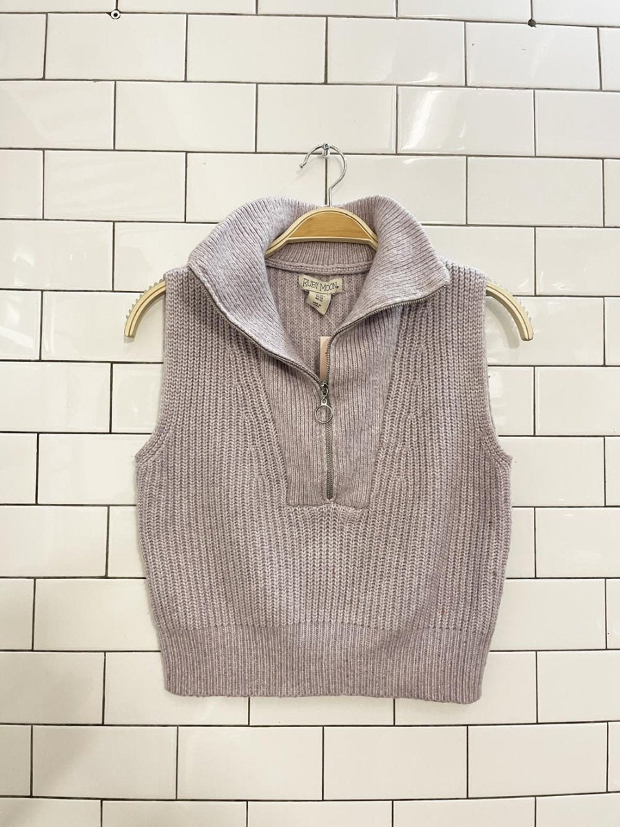ruby moon chunky knit 1/2 zip vest - good market thrift store
