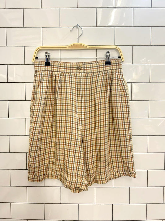 vintage 00s casual corner linen blend pleated shorts - good market thrift store