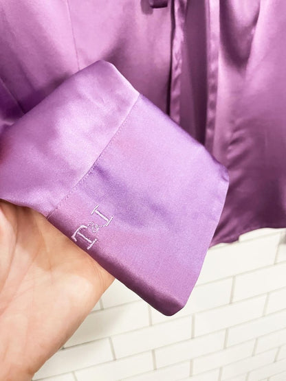 vintage 00s tristan & iseut silk satin tie front blouse - good market thrift store