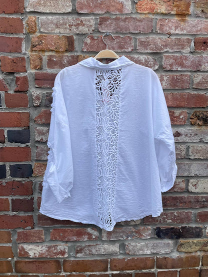 femme fatale tufted heart embroidered paisley shirt
