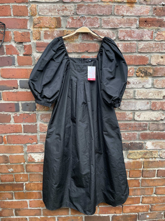 zara voluminous puff sleeve maxi dress