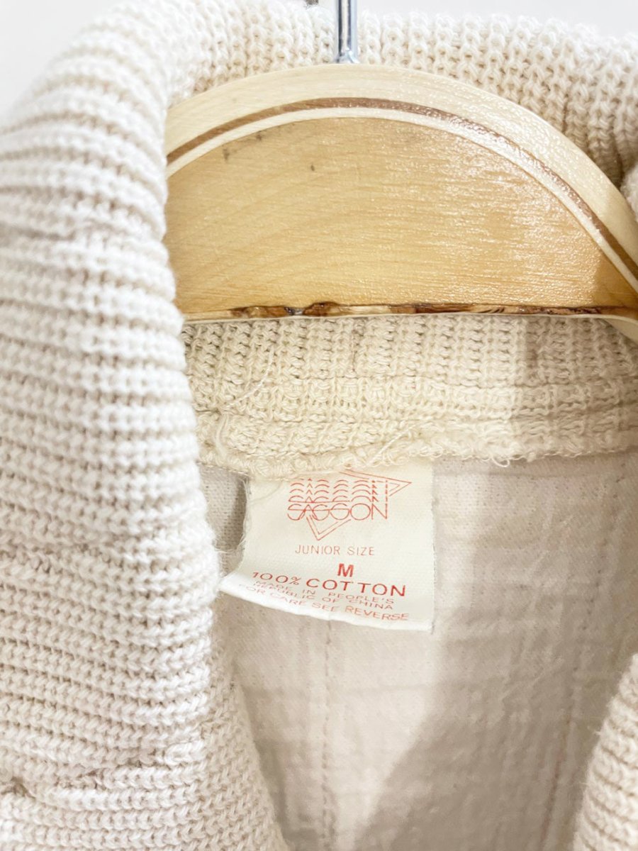 vintage 80s sasson knit trim textured cotton vest - good market thrift store