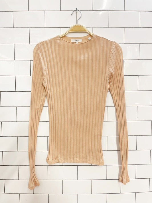 vince 2024 chunky rib light knit long sleeve top - good market thrift store
