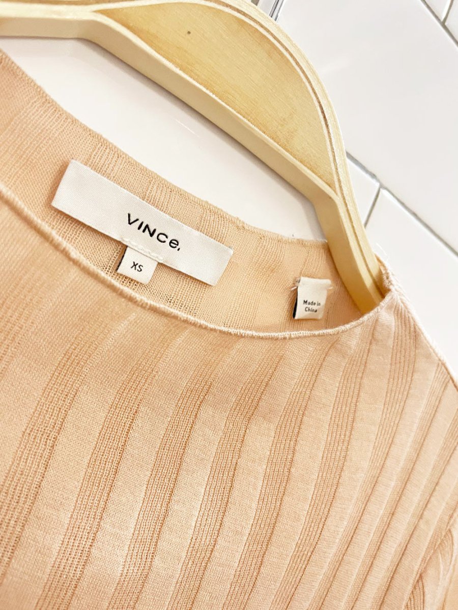 vince 2024 chunky rib light knit long sleeve top - good market thrift store