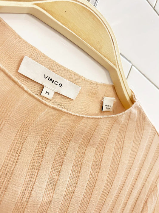 vince 2024 chunky rib light knit long sleeve top - good market thrift store