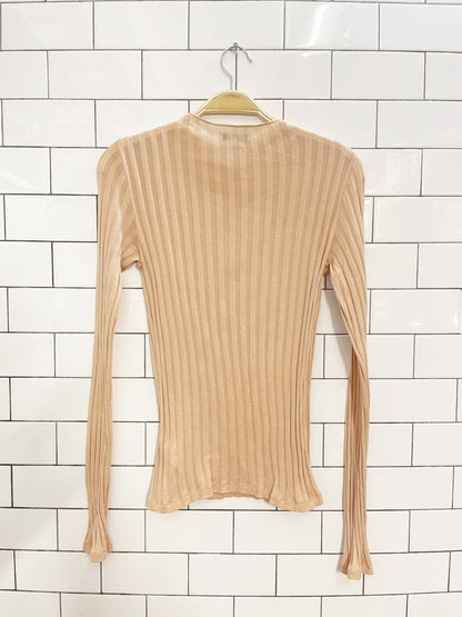 vince 2024 chunky rib light knit long sleeve top - good market thrift store