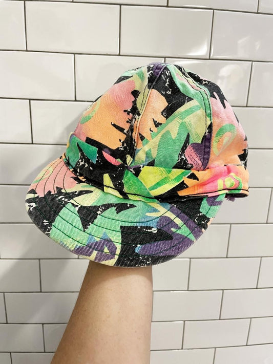 vintage 90s kromer neon short brim hat | union made in USA - good market thrift store