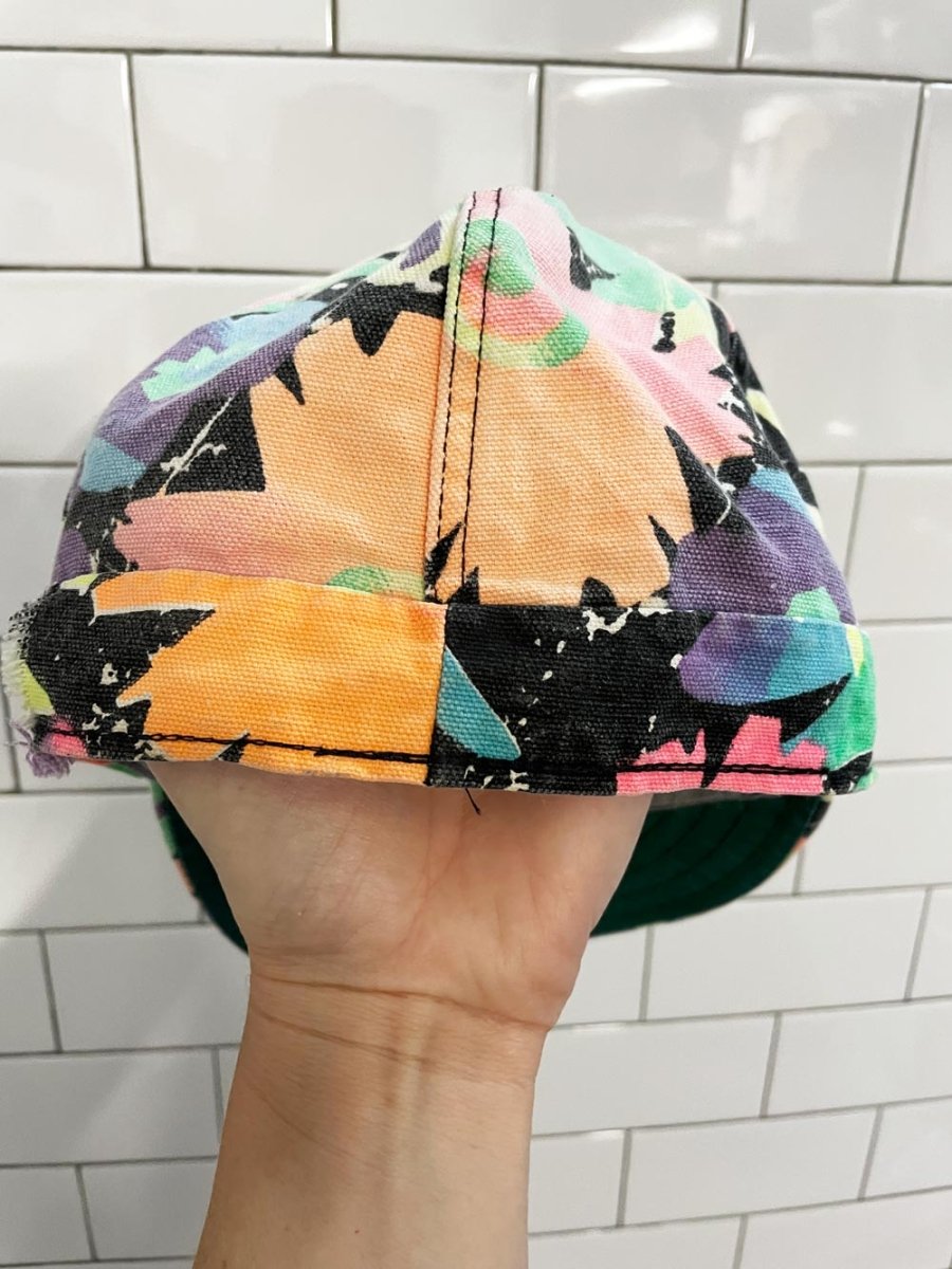 vintage 90s kromer neon short brim hat | union made in USA - good market thrift store