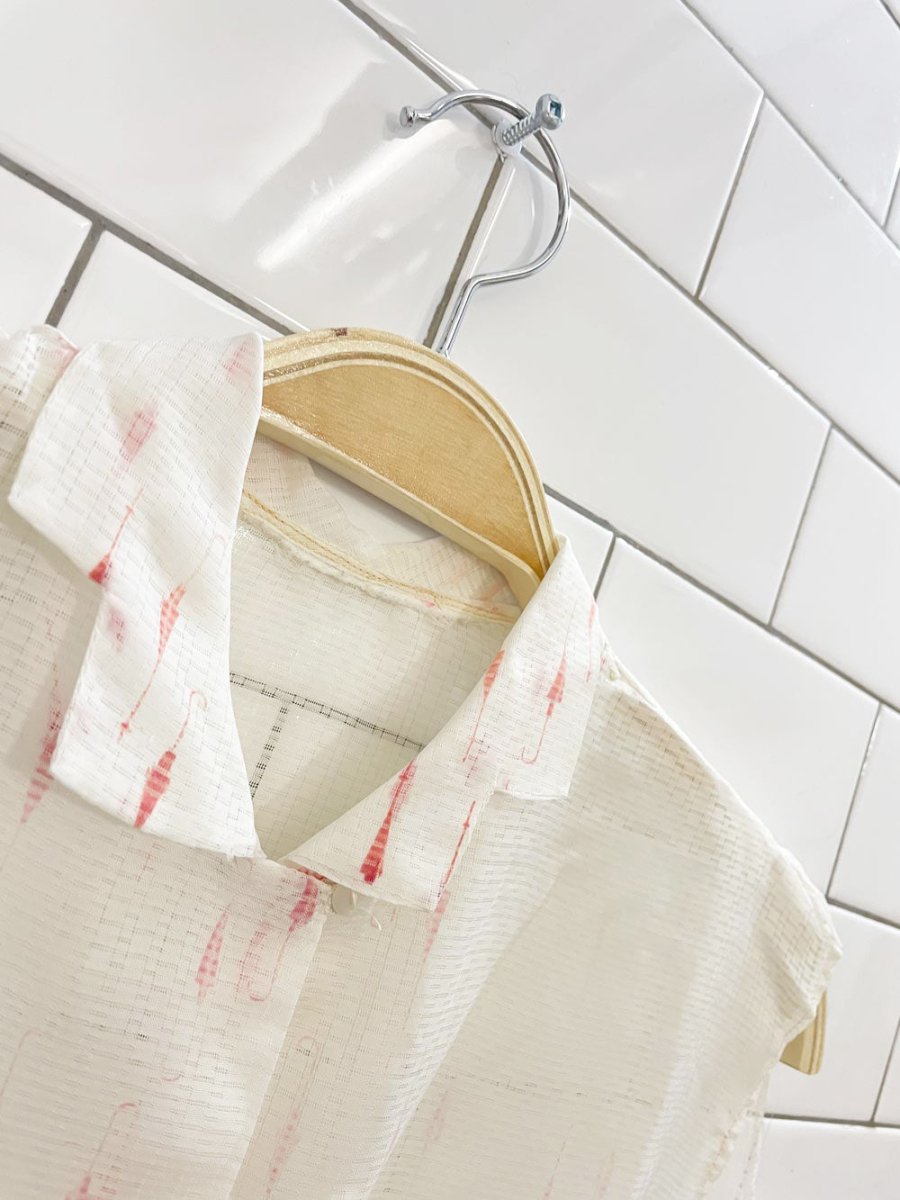 vintage 60s sheer fitted sleeveless shirt - good market thrift store