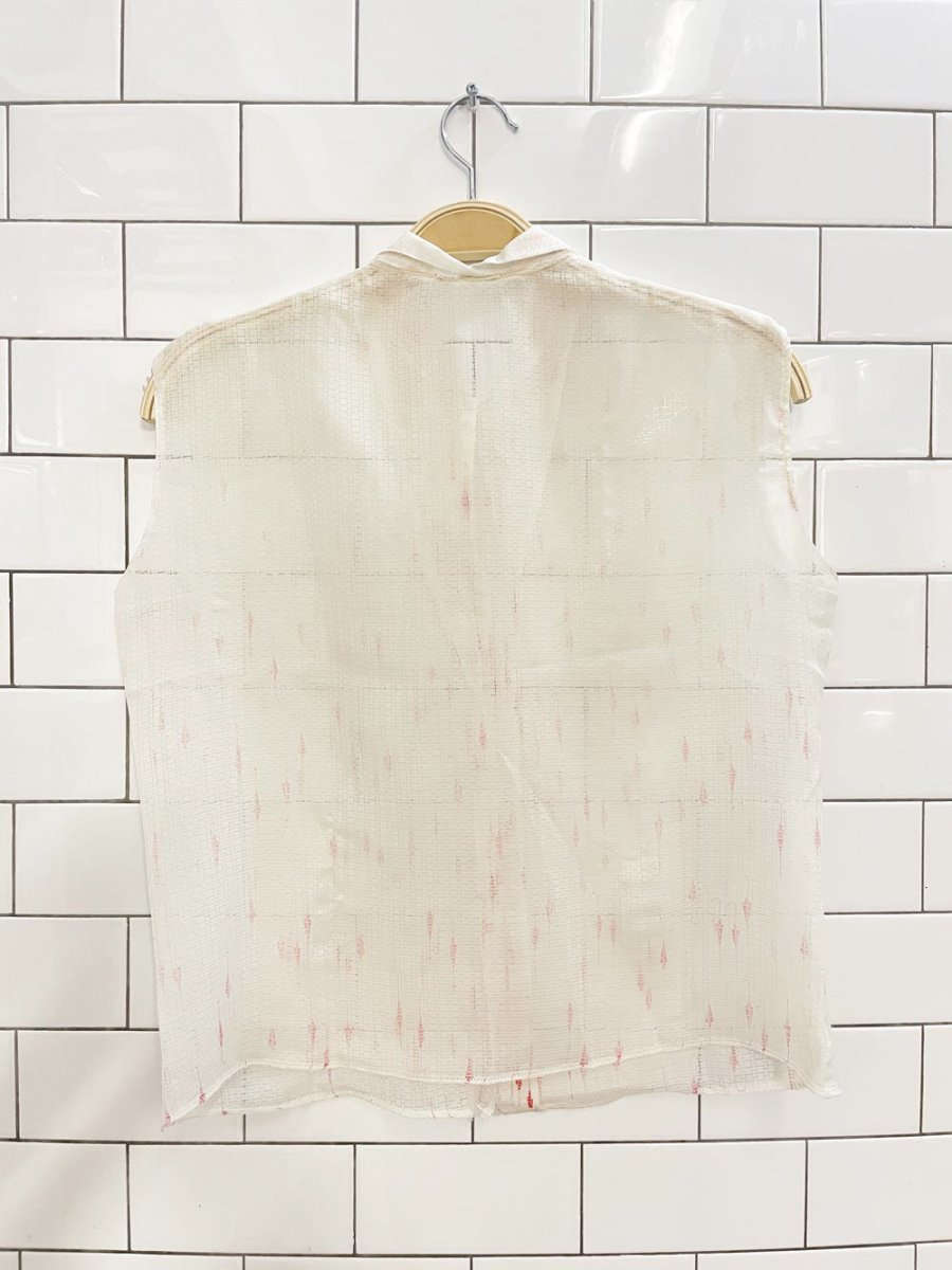 vintage 60s sheer fitted sleeveless shirt - good market thrift store