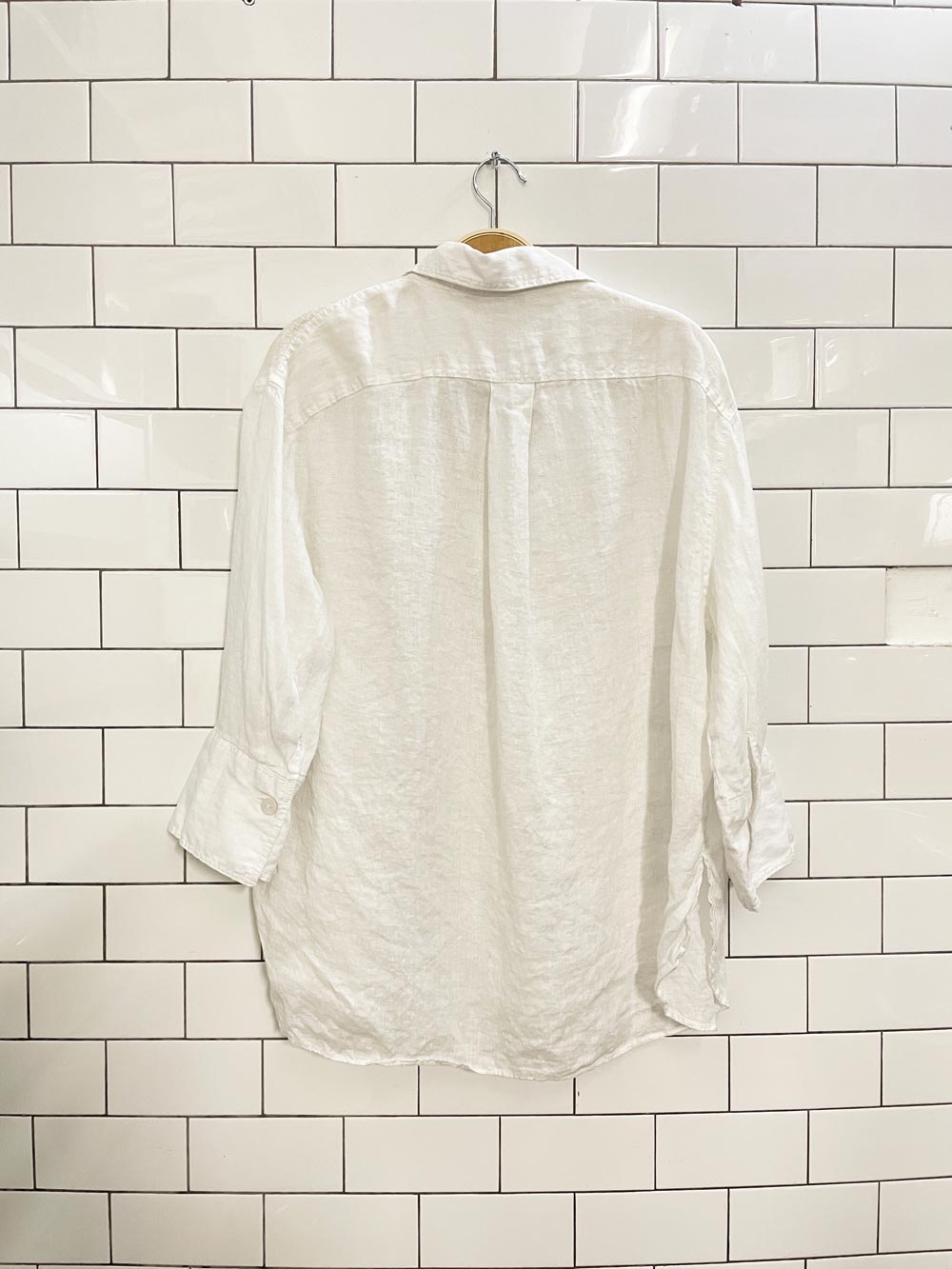 zara oversized linen button down shirt - good market thrift store