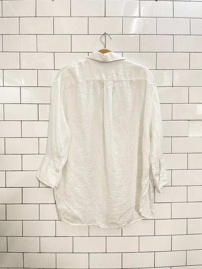 zara oversized linen button down shirt - good market thrift store