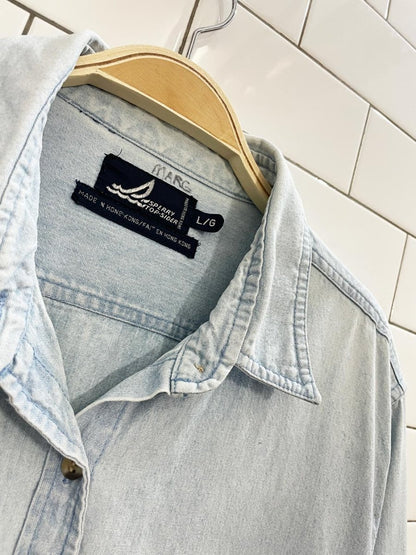 vintage 90s sperry top sider denim shirt - good market thrift store