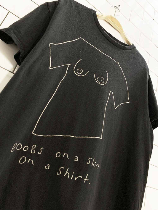 vintage 90s teen hearts graphic boobs tee
