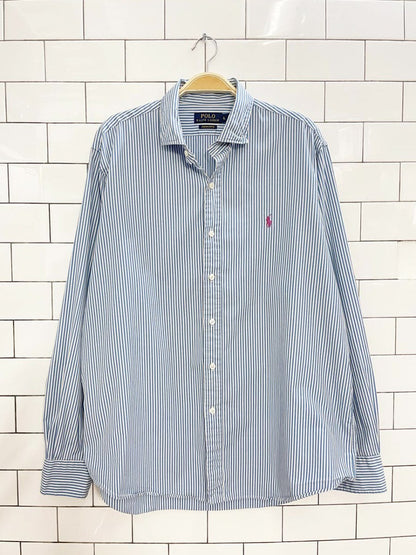 polo ralph lauren oversized stripe poplin boyfriend shirt - good market thrift store