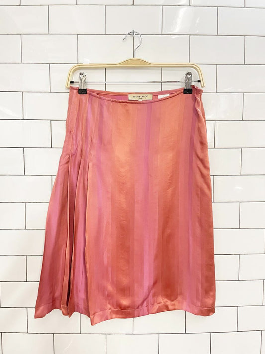 see by chloé silk - blend pleated side knee - length skirt | made in Italy - good market thrift store