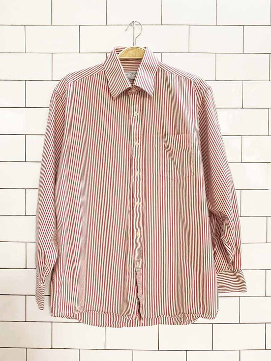 vintage francesco smalto paris striped full button shirt | made in italy