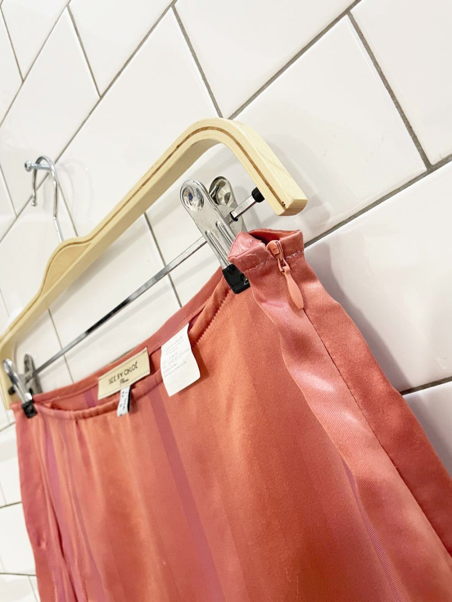 see by chloé silk - blend pleated side knee - length skirt | made in Italy - good market thrift store