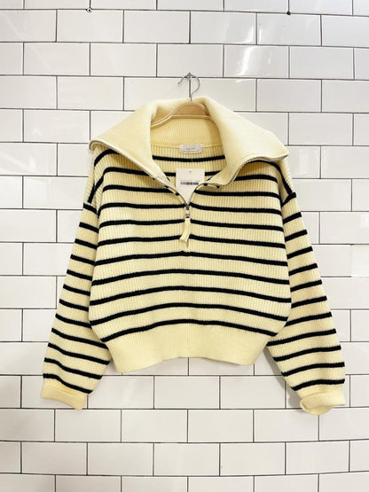 nwt oak + fort oversized boxy knit 1/2 zip sweater - good market thrift store