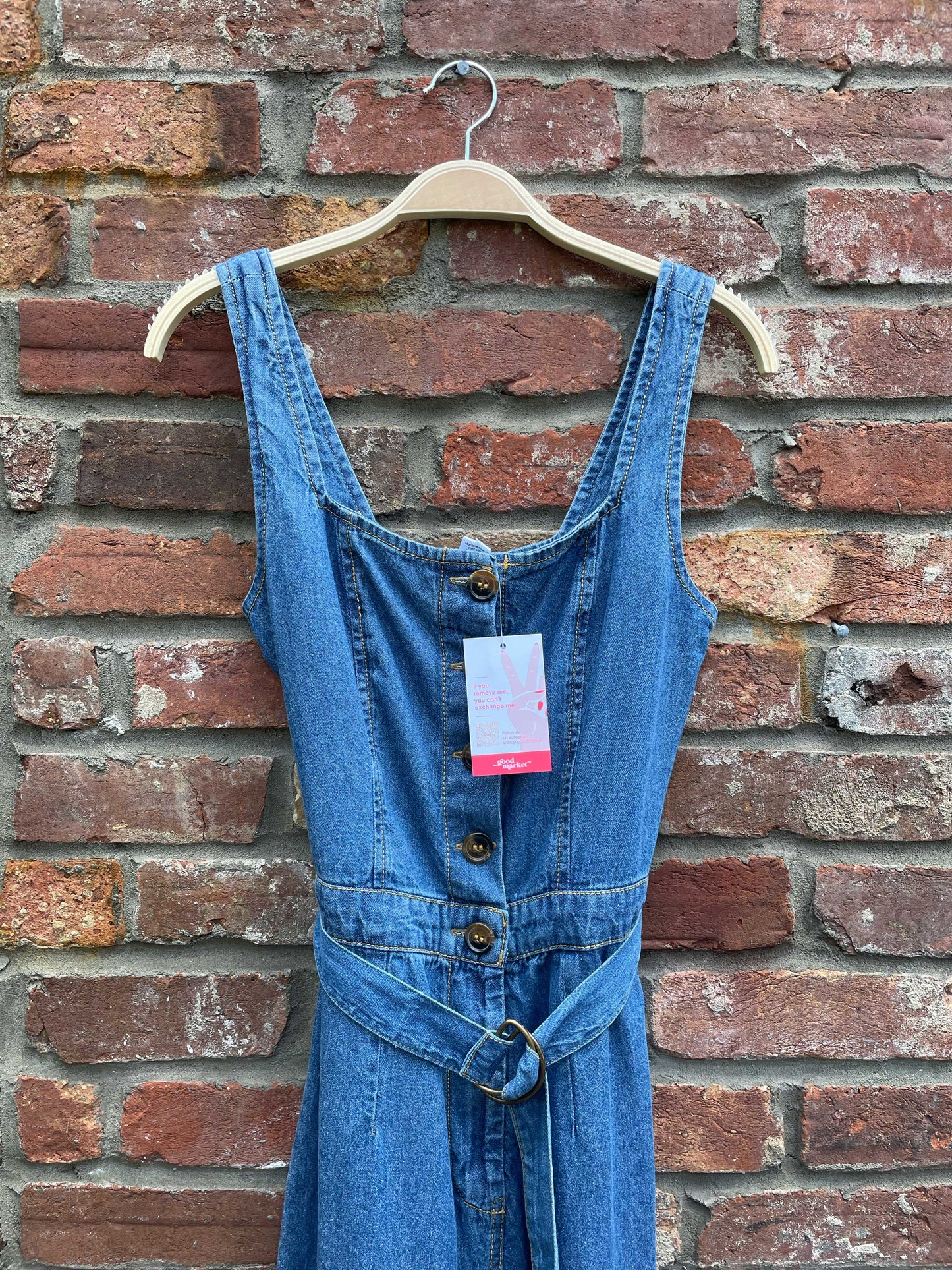 japna belted denim jumpsuit
