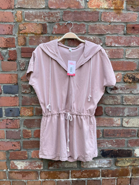 the most hooded twill romper