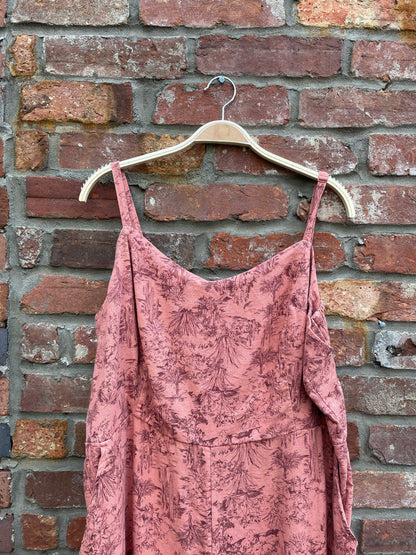 old navy linen-blend cactus jumpsuit