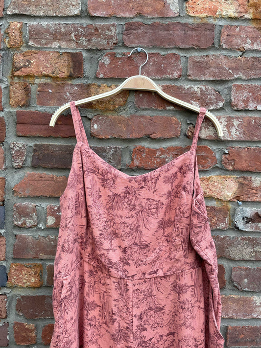 old navy linen-blend cactus jumpsuit