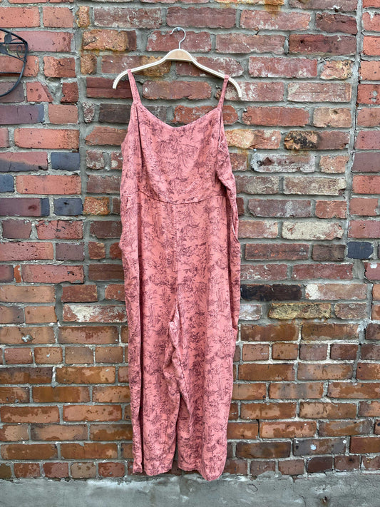 old navy linen-blend cactus jumpsuit