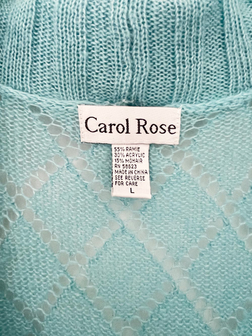 y2k carol rose mohair-blend pointelle knit rosebud cardigan