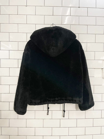 ba&sh faux fur hooded short coat - good market thrift store