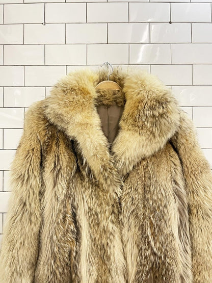 vintage fox fur long coat - good market thrift store