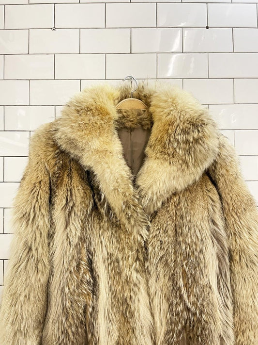 vintage fox fur long coat - good market thrift store