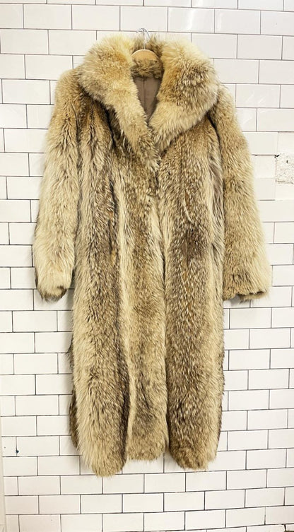 vintage fox fur long coat - good market thrift store