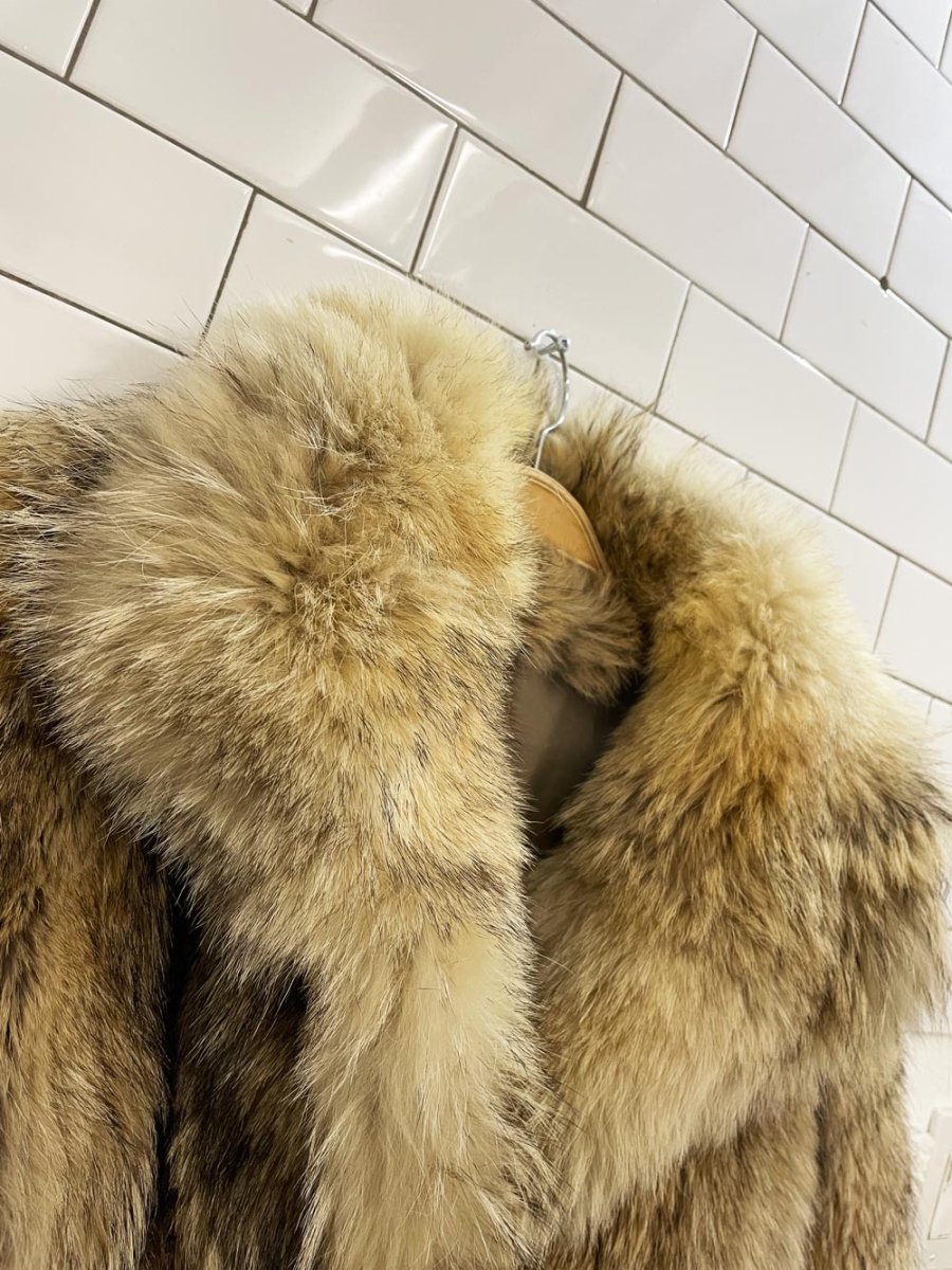 vintage fox fur long coat - good market thrift store
