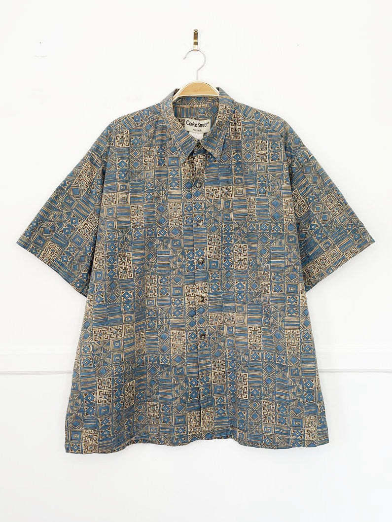 vintage cooke street hawaiian full button resort shirt | made in USA