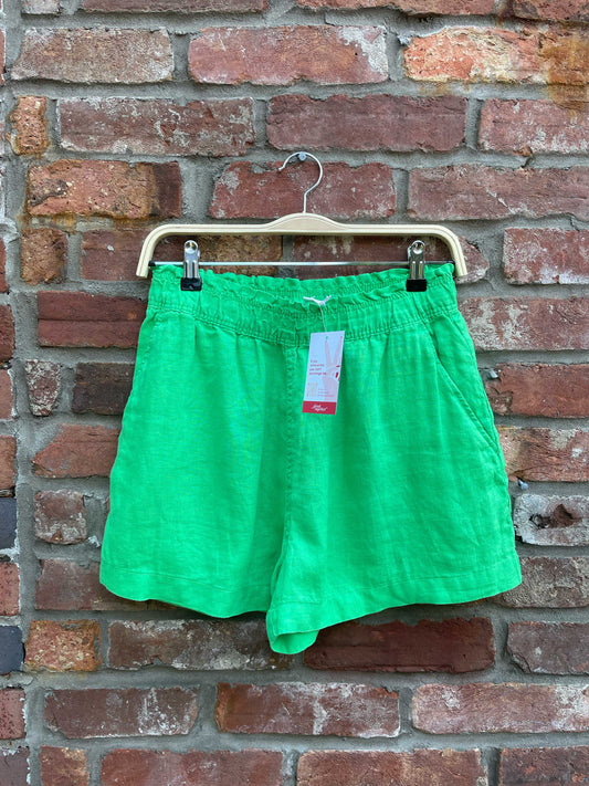 nwt h&m green linen shorts