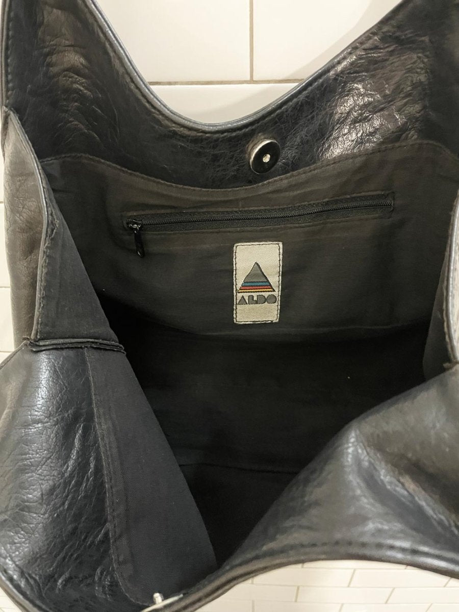 vintage 90s aldo faux leather shoulder bag - good market thrift store