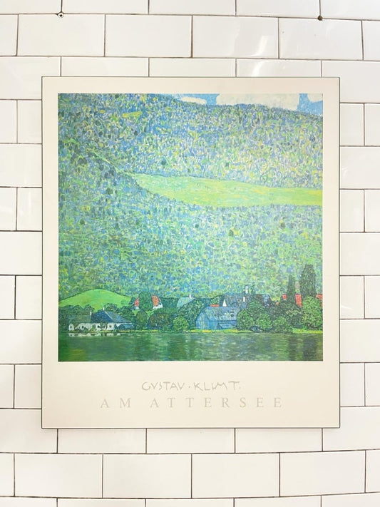 gustav klimt am attersee mounted impressionist print - good market thrift store